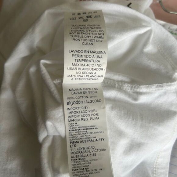 Puma White Vintage Screen Print tee, size L - Picture 4 of 4